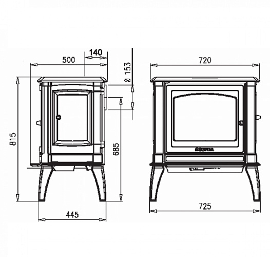 Чугунная печь VERCORS E-01 (Supra)_1